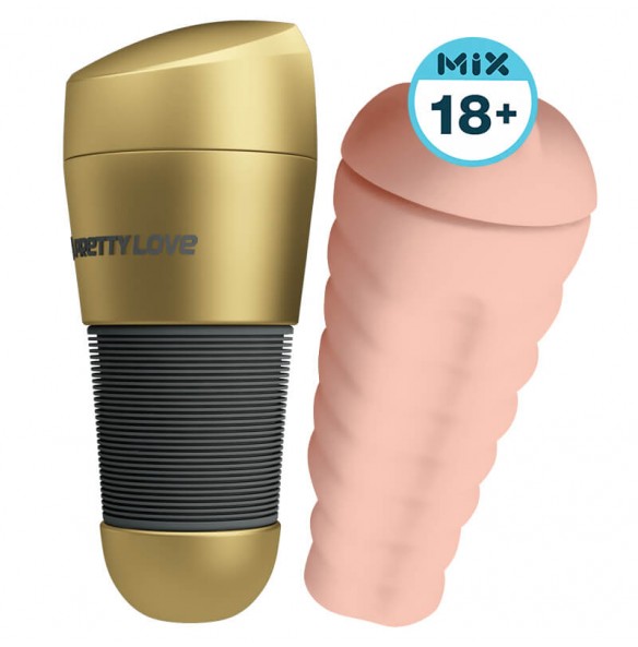 PRETTY LOVE - Kitty Ultra-Simulation 3-Dimensional Vagina Masturbation Cup (Gold) PRETTY LOVE - Kitty Ultra-Simulation 3-Dimensional Vagina Masturbation Cup (Gold)